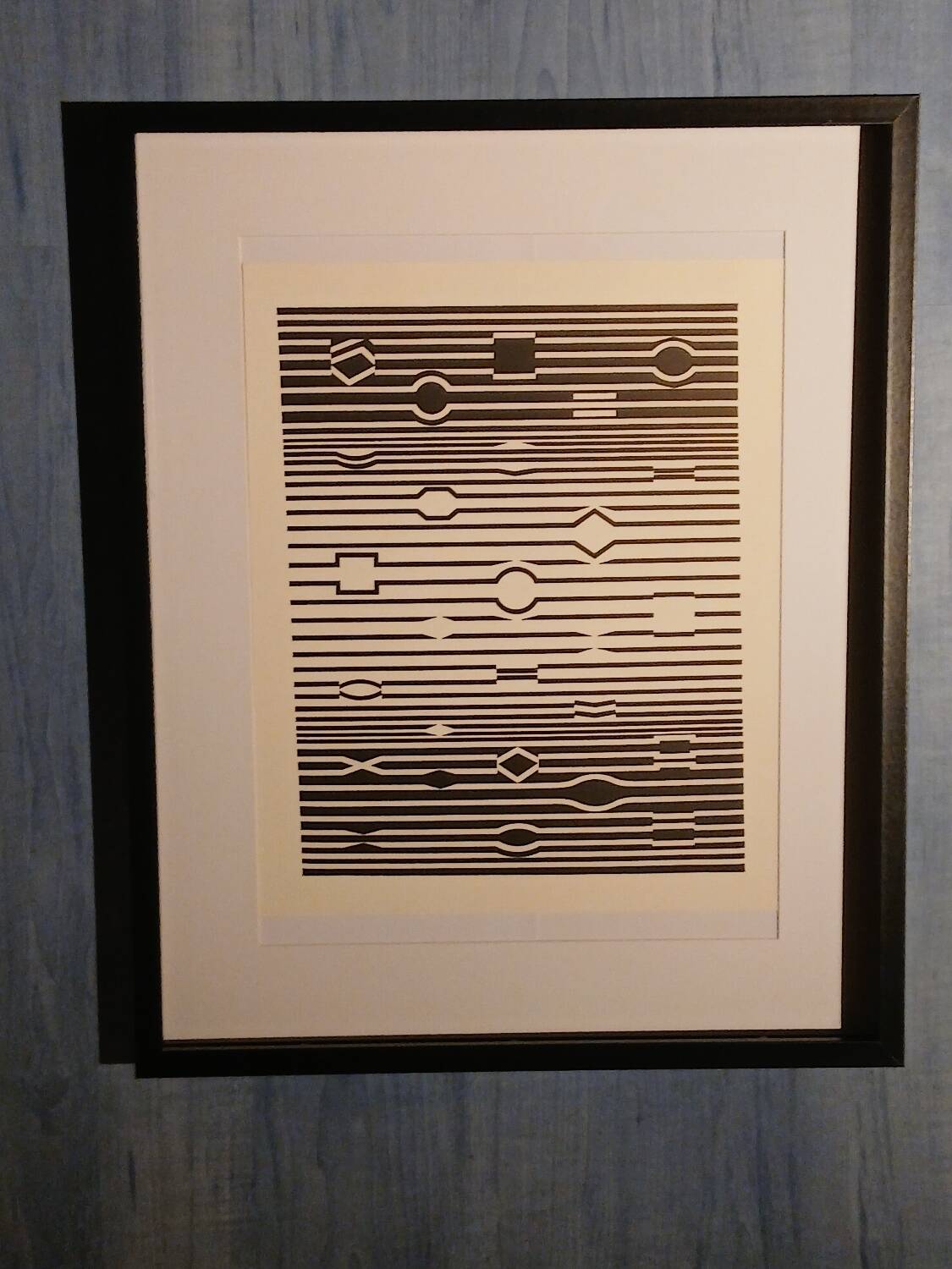 Tableau Vintage Art Optique - Victor Vasarely - Frame 50x40cm