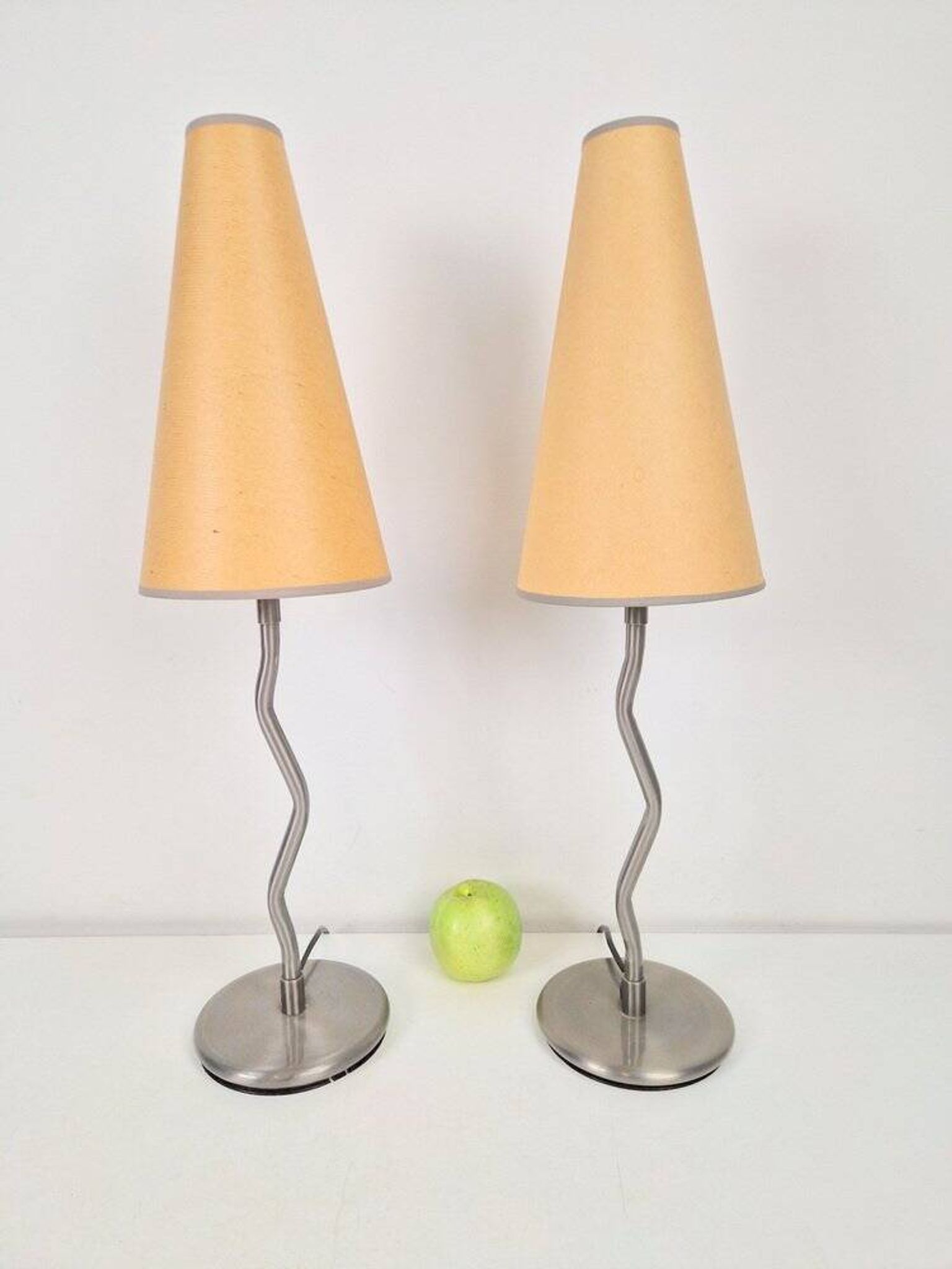 Lampes de table vintage Squiggle Antimon Zigzag d'Ikea, années 1990, ensemble de 2