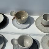 Modular Indonesian ceramic tableware service (6 elements + cups)