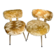 2 Pelfran chairs, moumoute chairs, golden compass legs, vintage from the 60s.