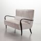Canapé deux places Guglielmo Ulrich en tissu gris argenté. Italie, années 1950.