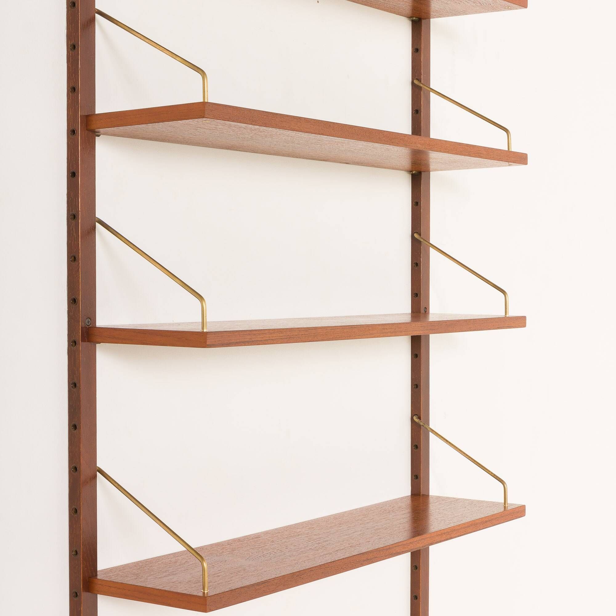 Danish vintage teak home office shelving unit, 1960s