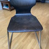 Magnificent wood & chrome designer chairs