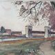 André Duculty (1912-1990) Watercolor on paper "Bord de Seine à Suresnes" Signed lower left
