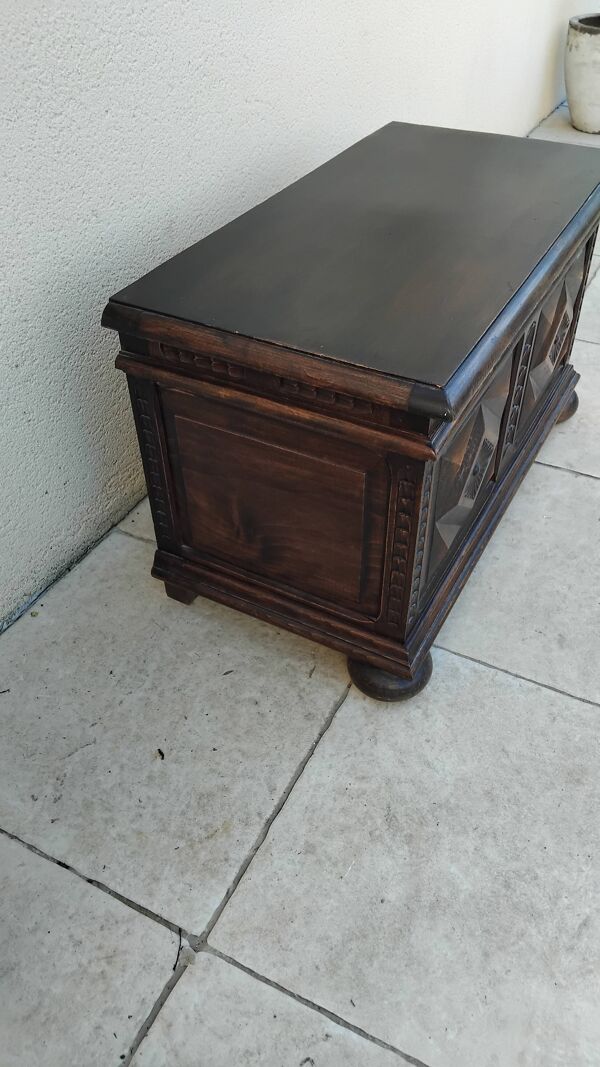 Ancien coffre en bois vintage ancien jouet