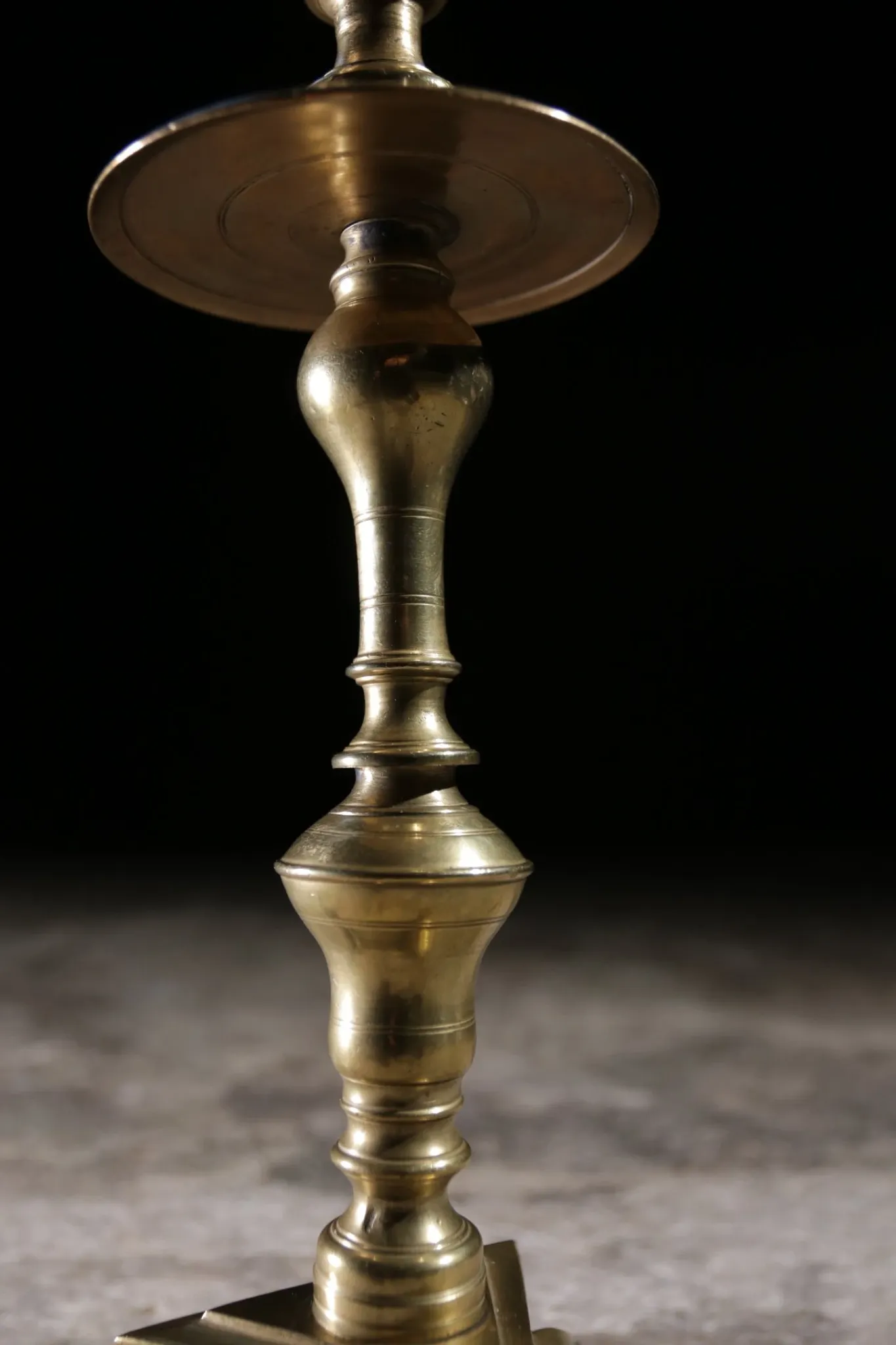 17th-century French brass candlestick – circa 1690