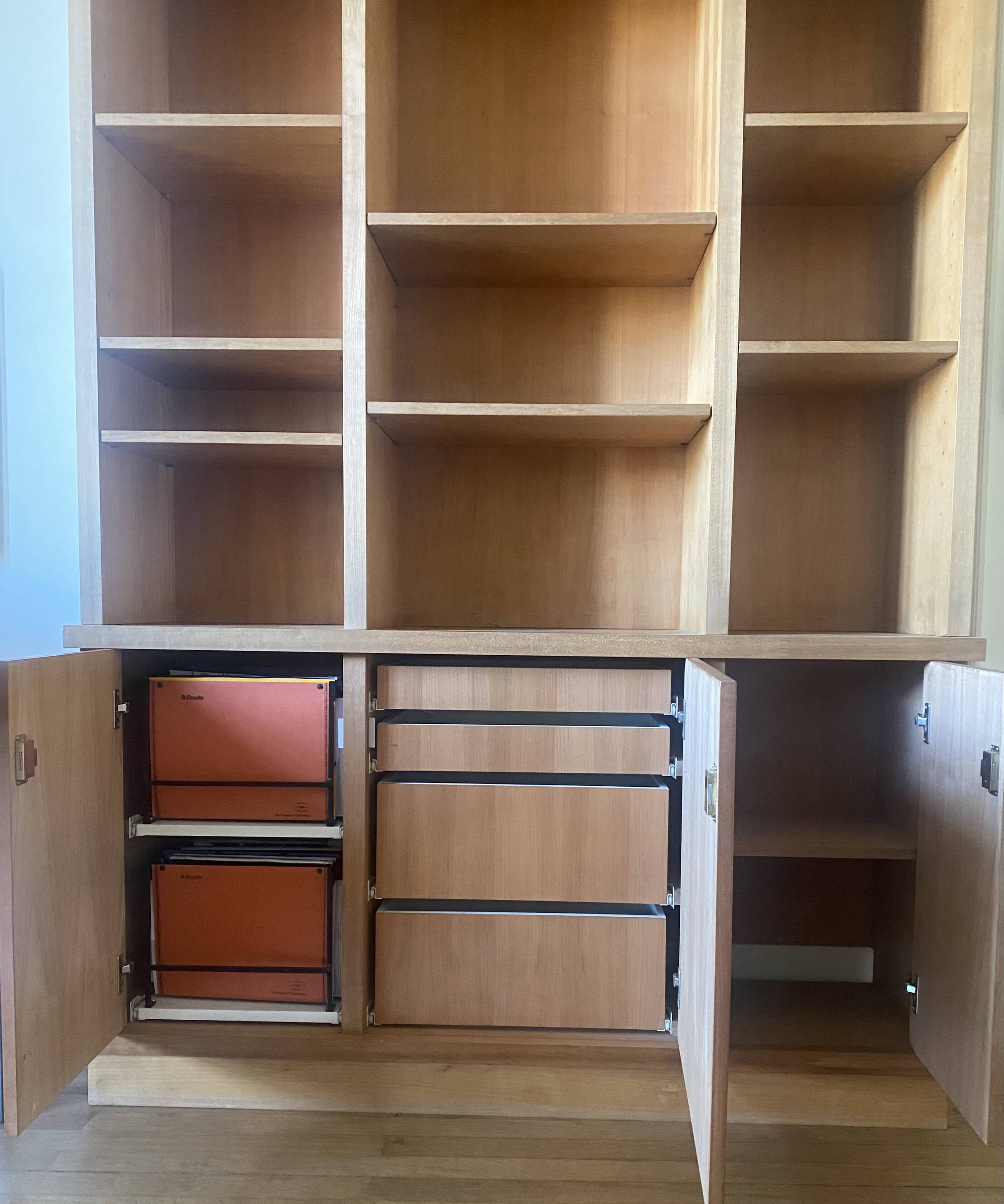 Modular library in solid wood