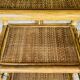 Vintage three-tiered shelf on legs, Bamboo, Rattan, Wicker circa 1970s