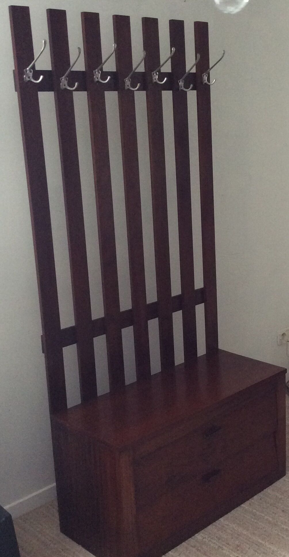 Vintage 60s wardrobe with bench and shoe furniture