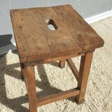 Oak workshop stool with grip