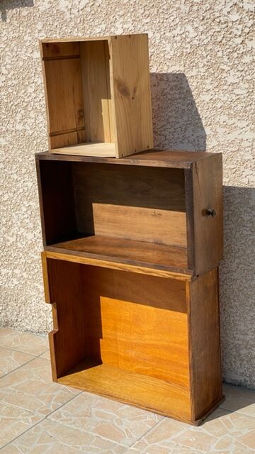 Vintage oak geometric drawer floor