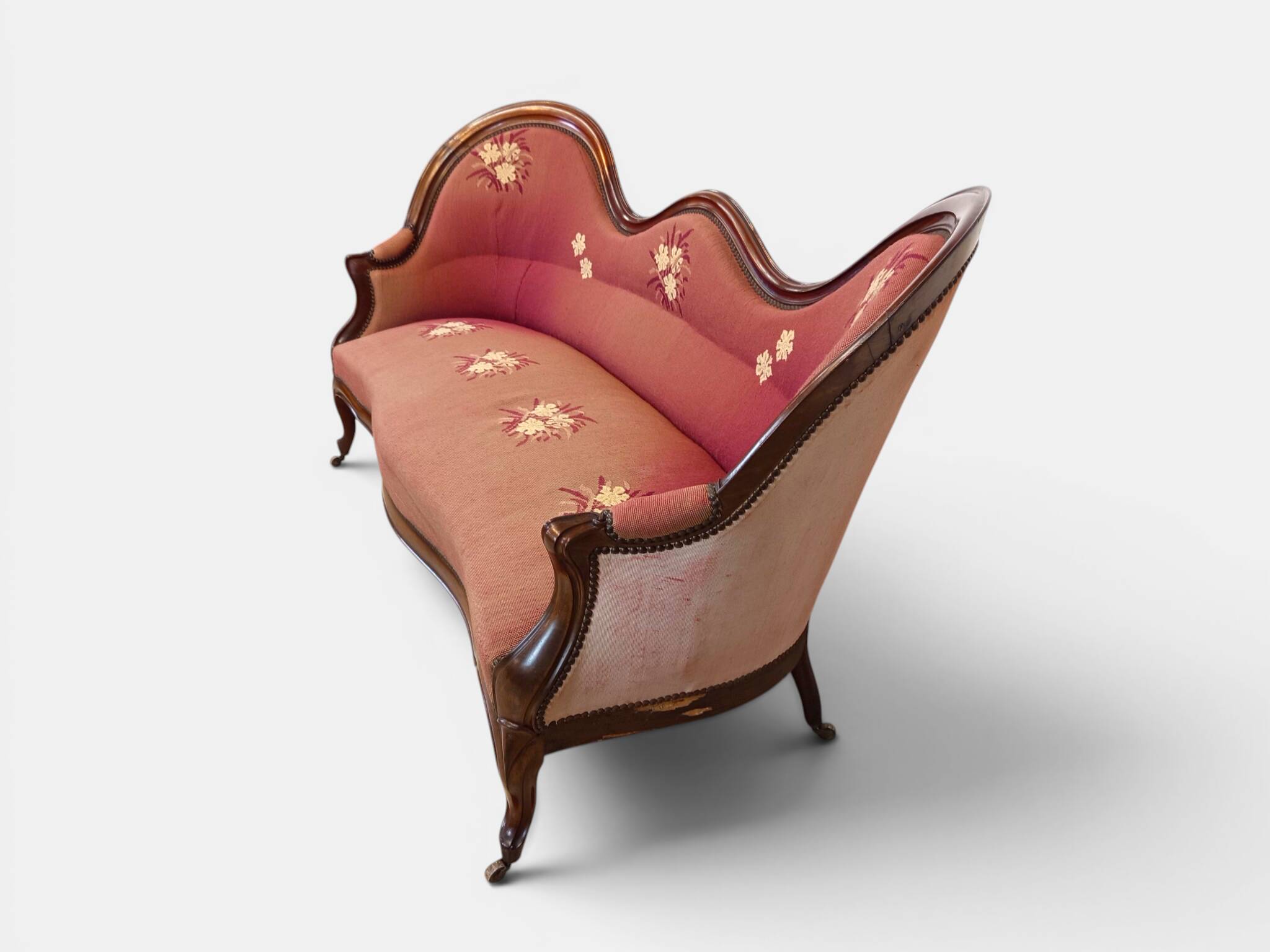 Three-seater basket canapé in Louis XV style – 19th century