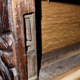 Buffet library two-body antique carved wooden.