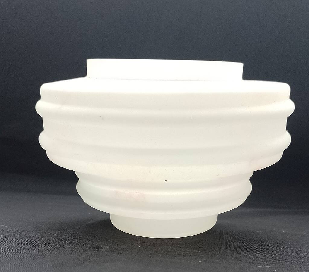 Art Deco Lampshade Glass Marbled Pattern White & Pink Birthday Cake