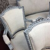 Armchair Cabriolet old Louis XVI style completely renovated