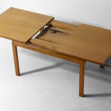 Extendable 'abstracta' dining table in beech by Jos de Mey, Belgium 1960s