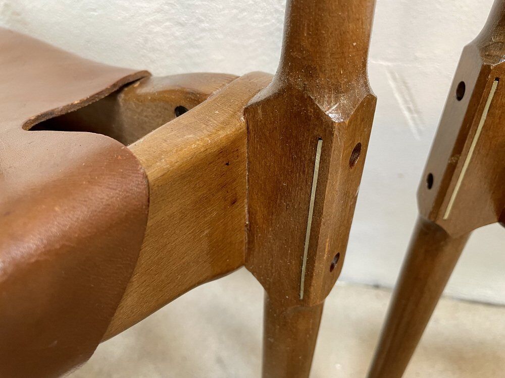 Montreal leather dining chairs by Frei Otto, Germany 1967, Set of 4