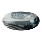 Bol en verre de Murano bleu avec torsion en filigrane - Art en verre italien vintage, années 1970, décoration de table