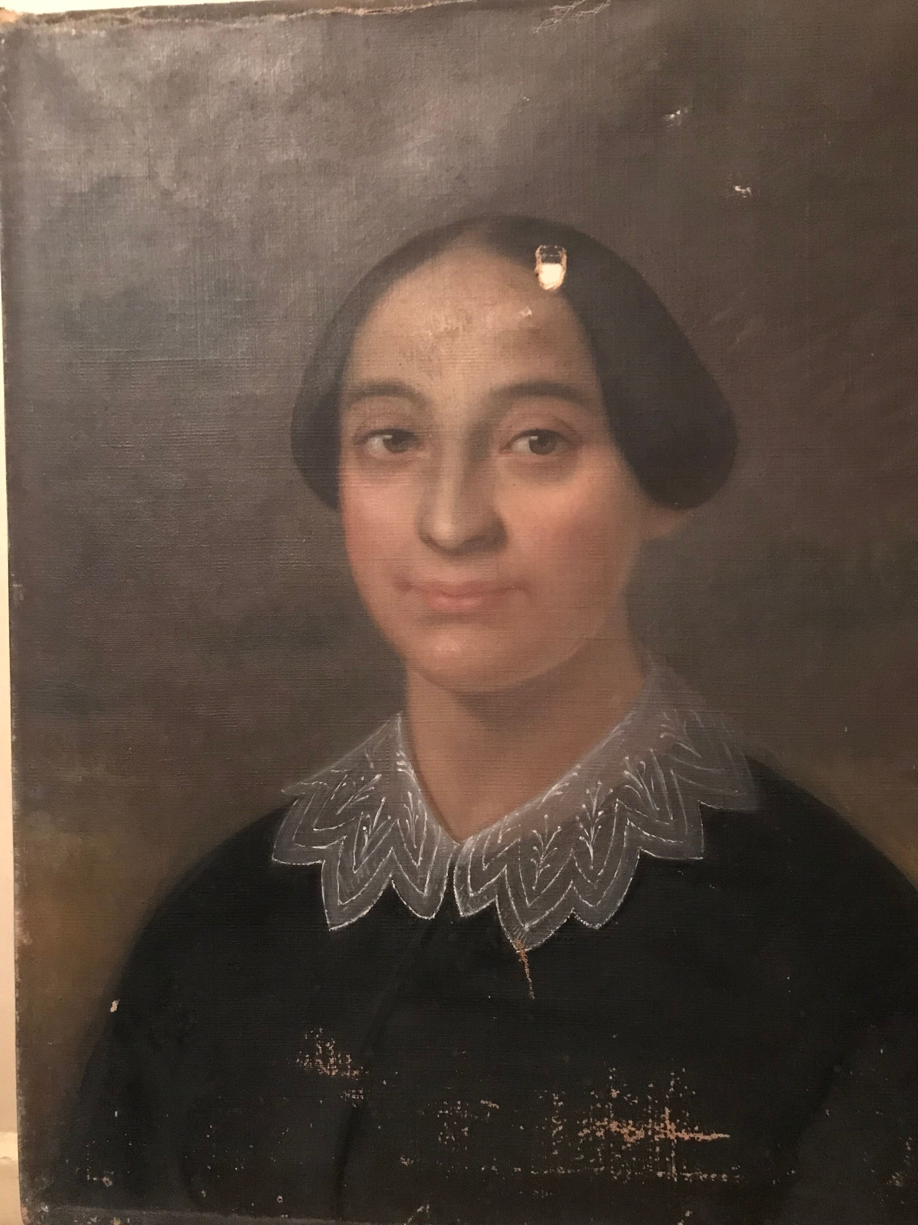 Oil on canvas portrait 19th