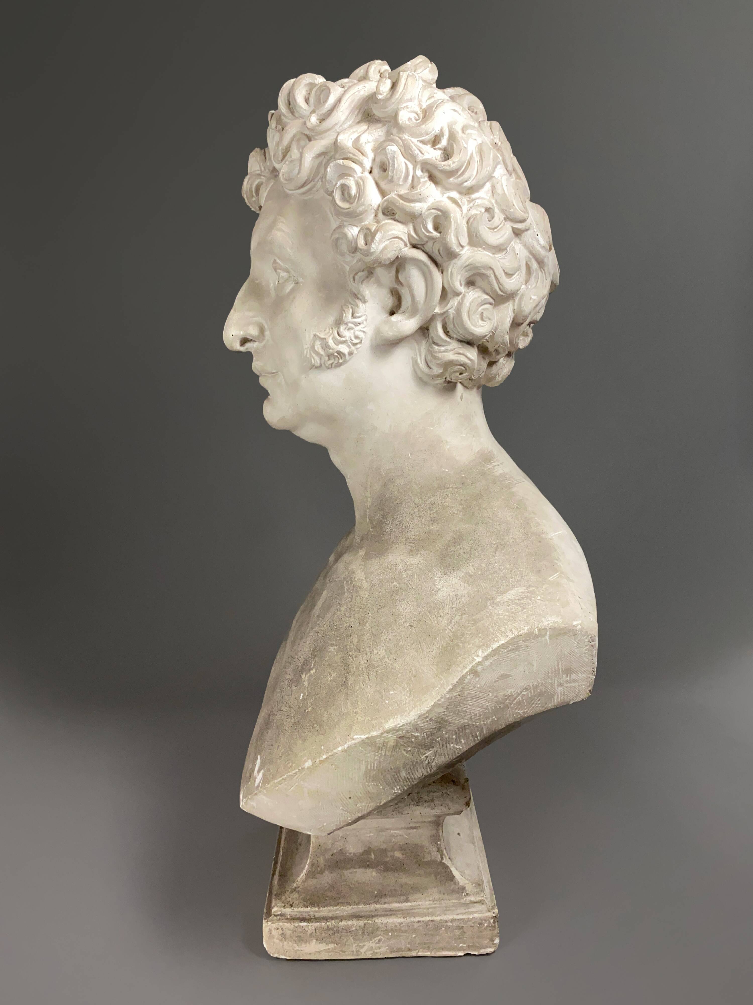 Plaster bust of a man