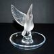 Lalique ashtray dish bird dove in frosted crystal and signed