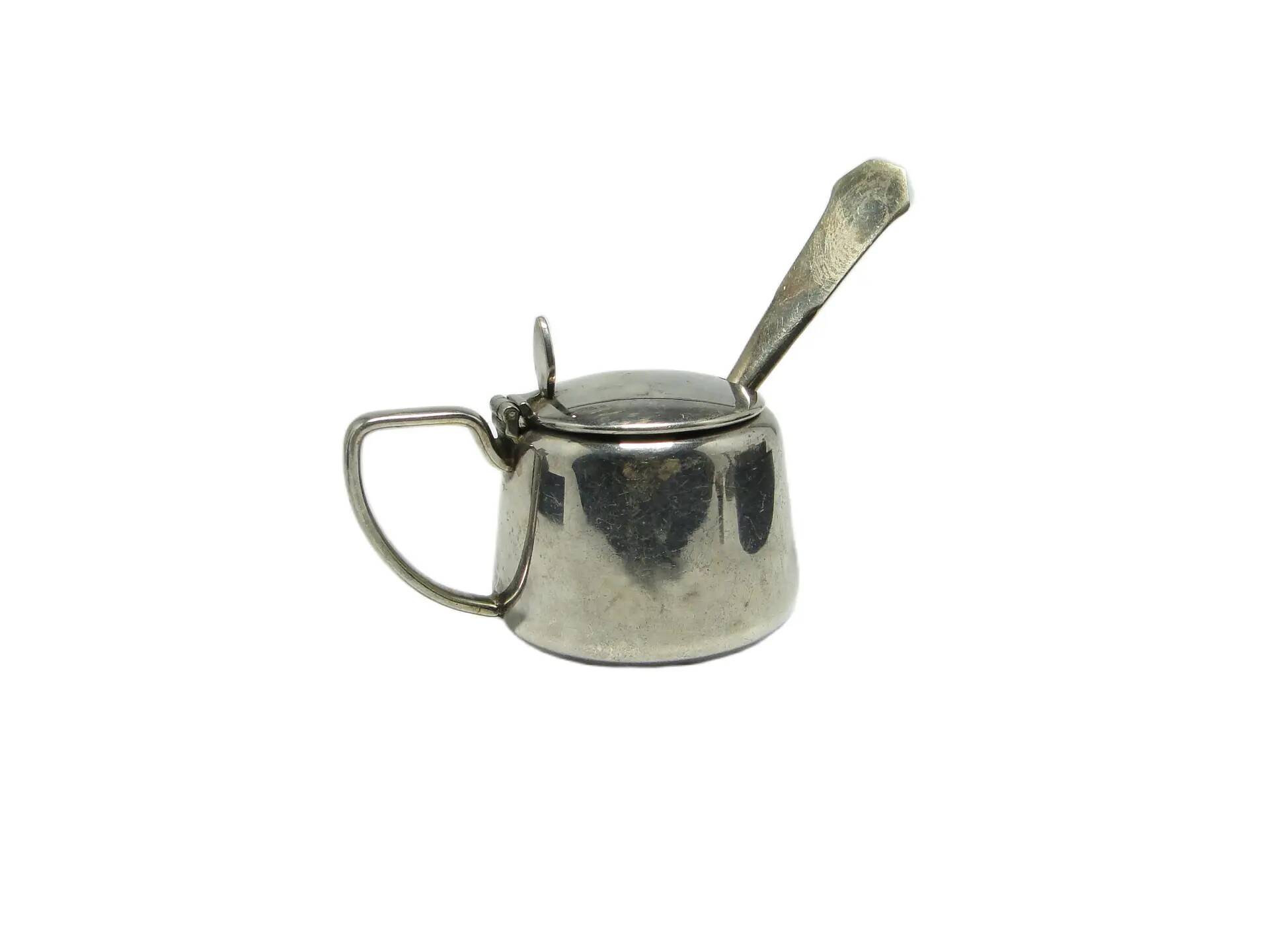 Art Deco salt shaker, silver-plated brass, Sweden, 1930s.