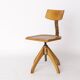 Chaise pivotante industrielle Ama Elastik – Design Bauhaus vintage des années 1950, bois