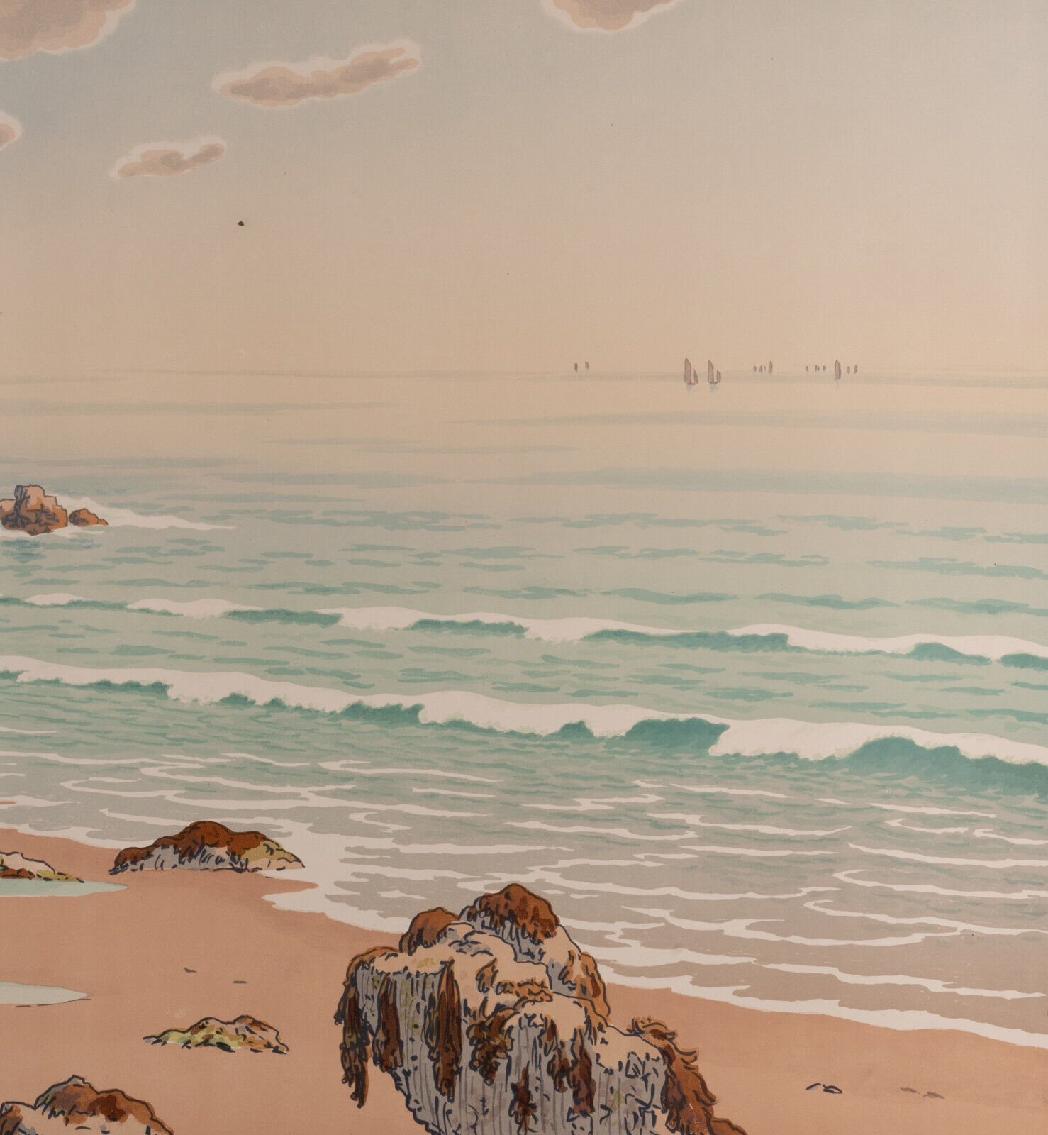 Lithograph by henri rivière les aspects de la nature bretagne 1899
