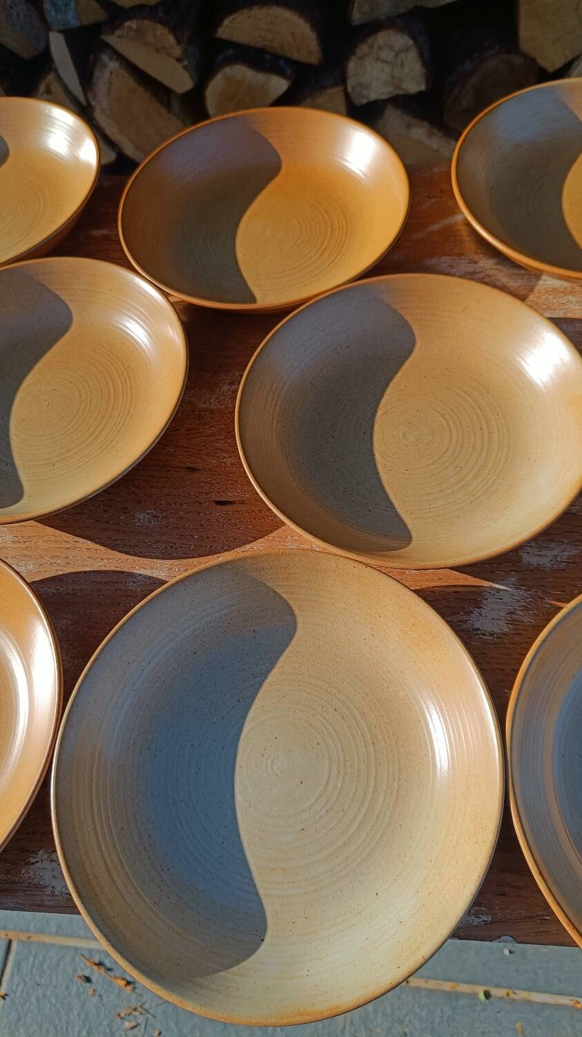 Deep stoneware plate