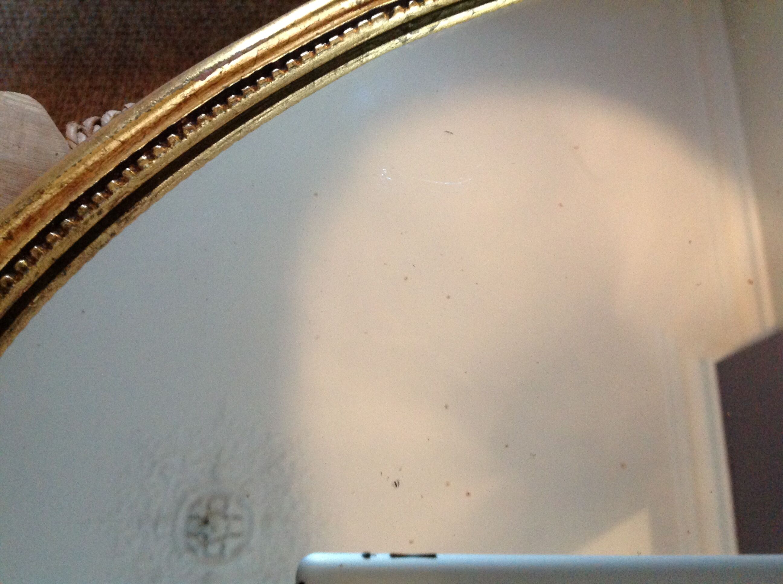 Mirror gold wood medallion - 43x24cm