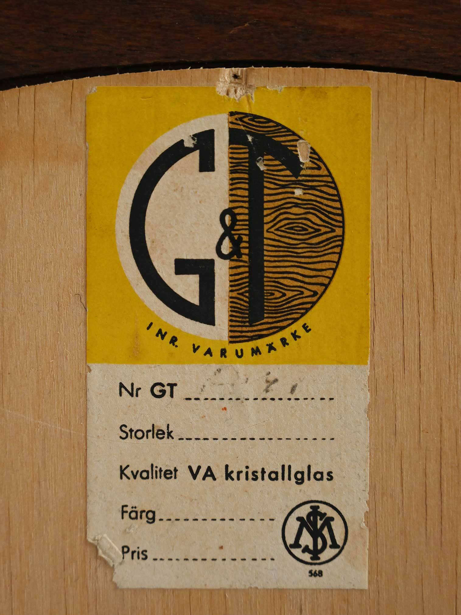 Swedish G&T oval mirror in teak