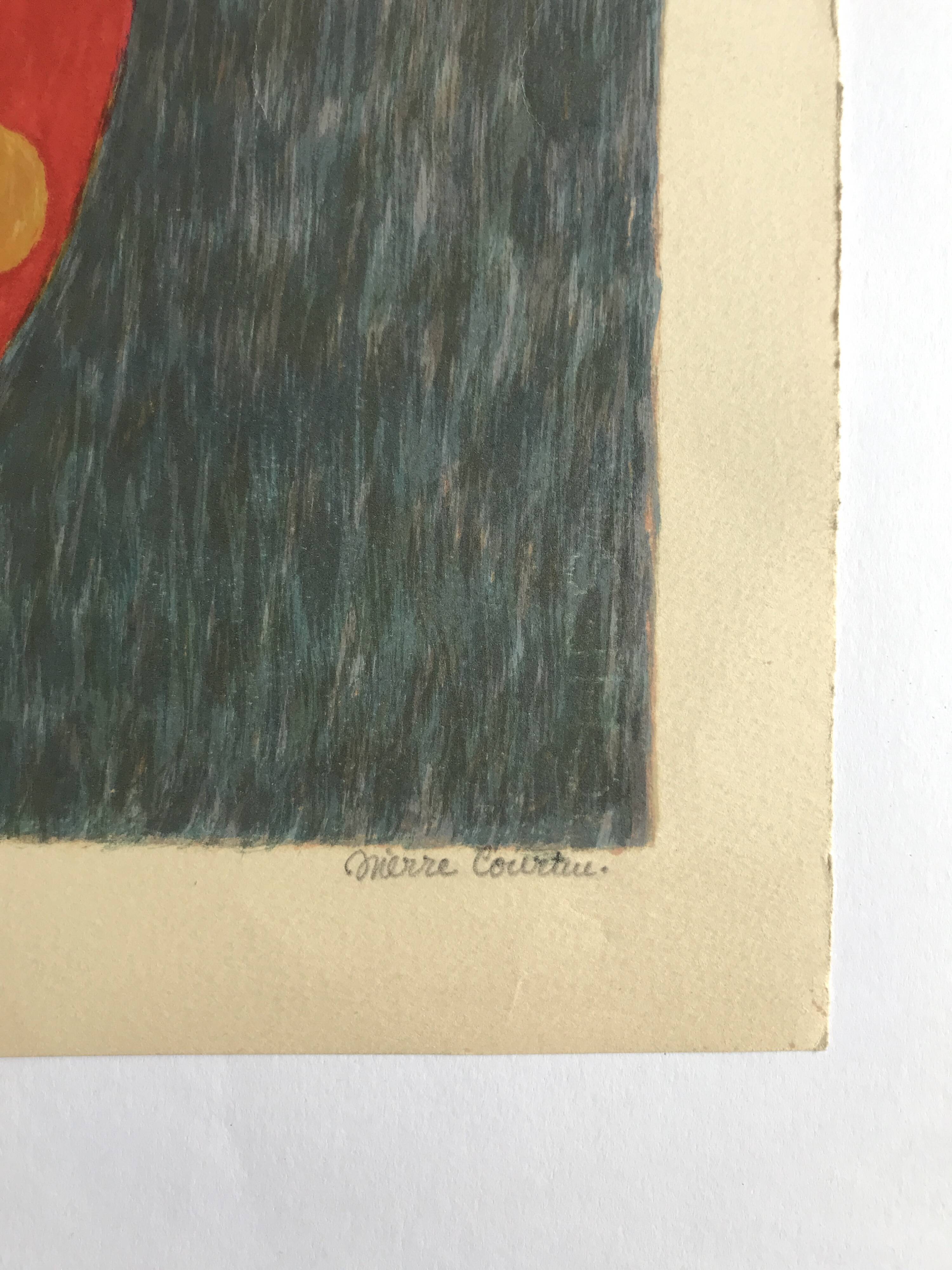 Pierre courtin, from life to love, 1971. lithograph signed in pencil