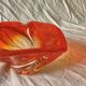Large vintage orange blown glass ashtray