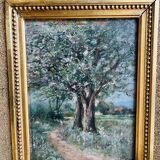Oil painting on panel jean bain (19th-20th century)