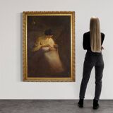 Spanish painting of an interior scene from the 20th century