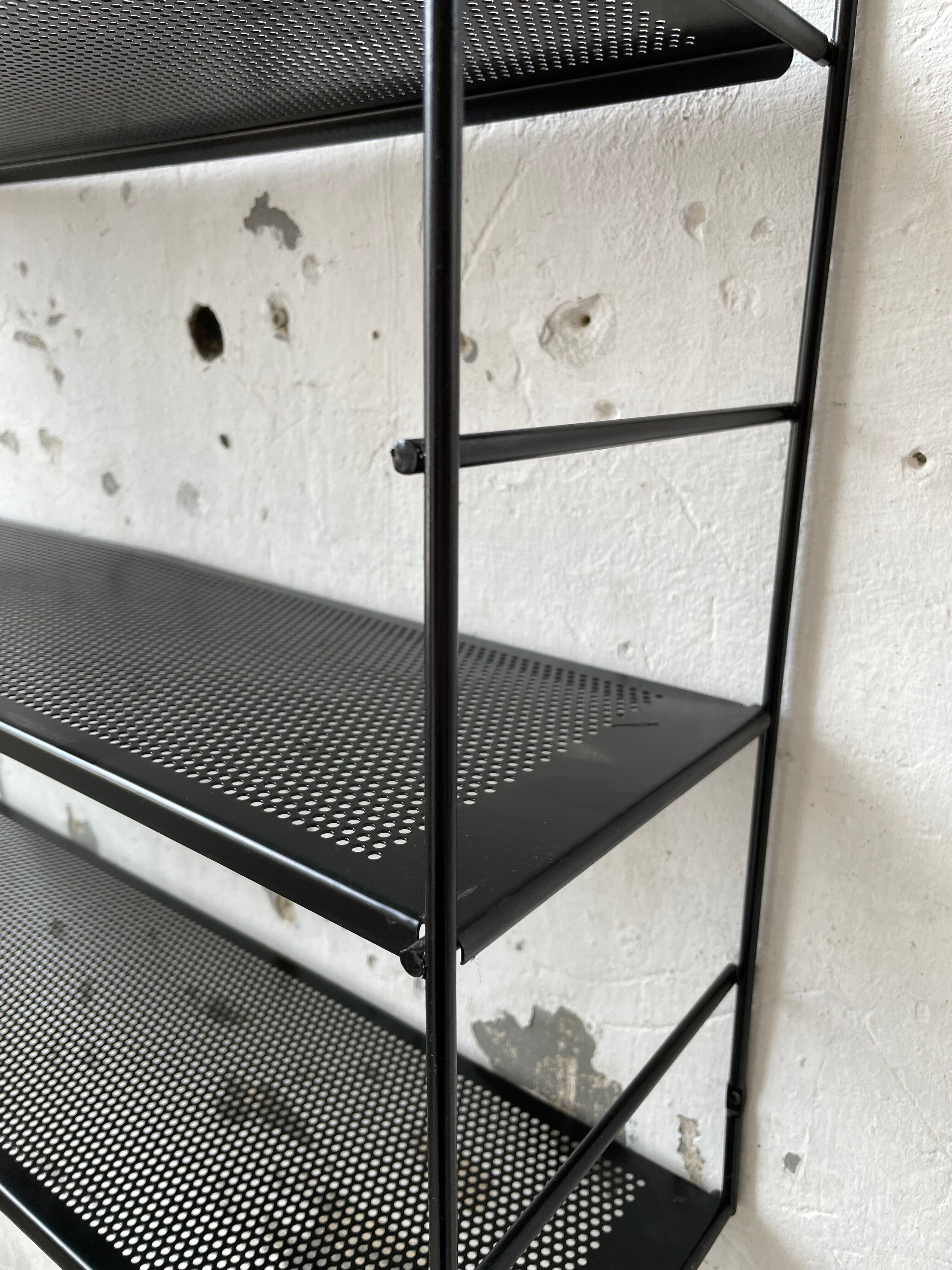 Black metal string shelf