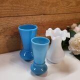 Ensemble de 3 Vases Miniatures en Opaline