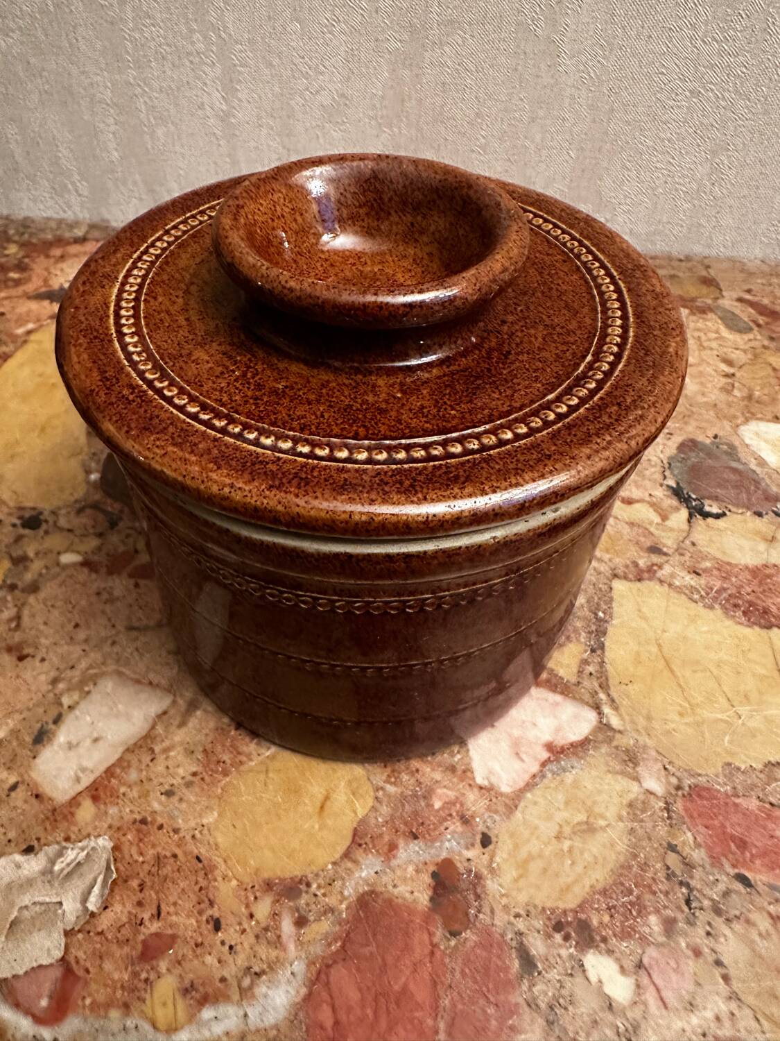 Berry pottery water butter dish