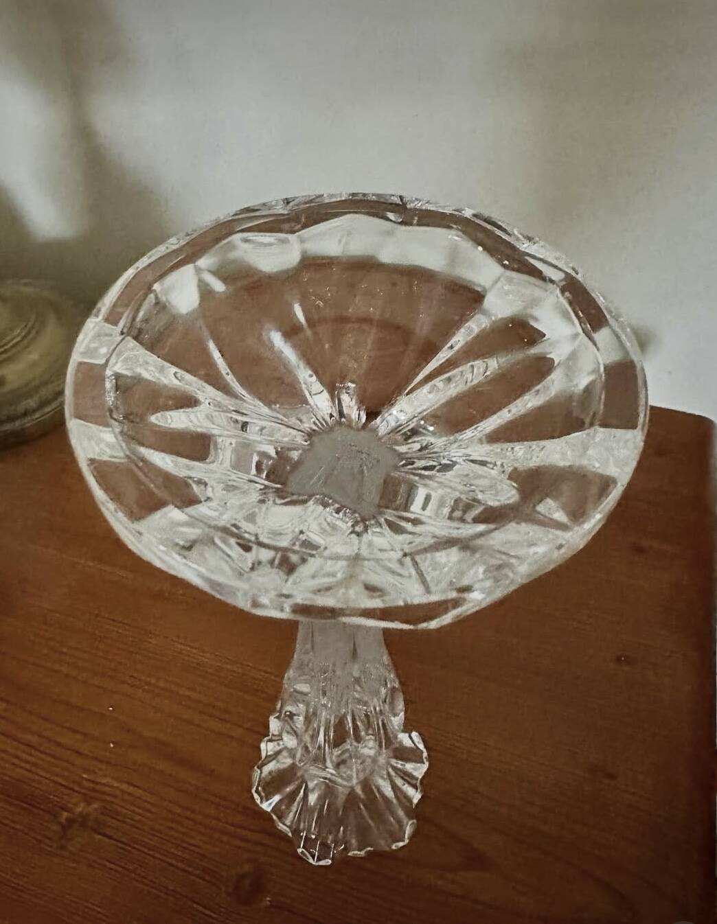 Old glass candle holder