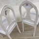 Pair of old white canne chairs