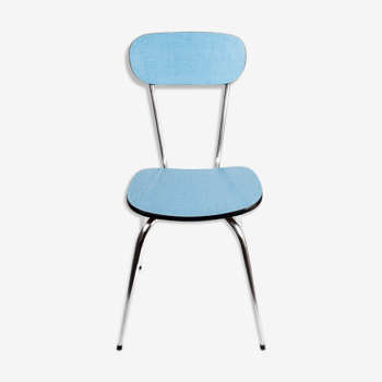 Chair in formica chrome legs vintage Loft blue mint