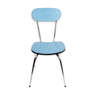 Chair in formica chrome legs vintage Loft blue mint