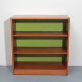 1960s bookcase with green back panel