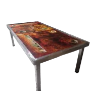 Coffee table in glazed lava stone by Robert & Jean Cloutier 1950