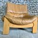 Leather and wood lounge of the Maison Regain 1950s/60s