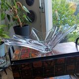 Large crystal fruit bowl signed daum
