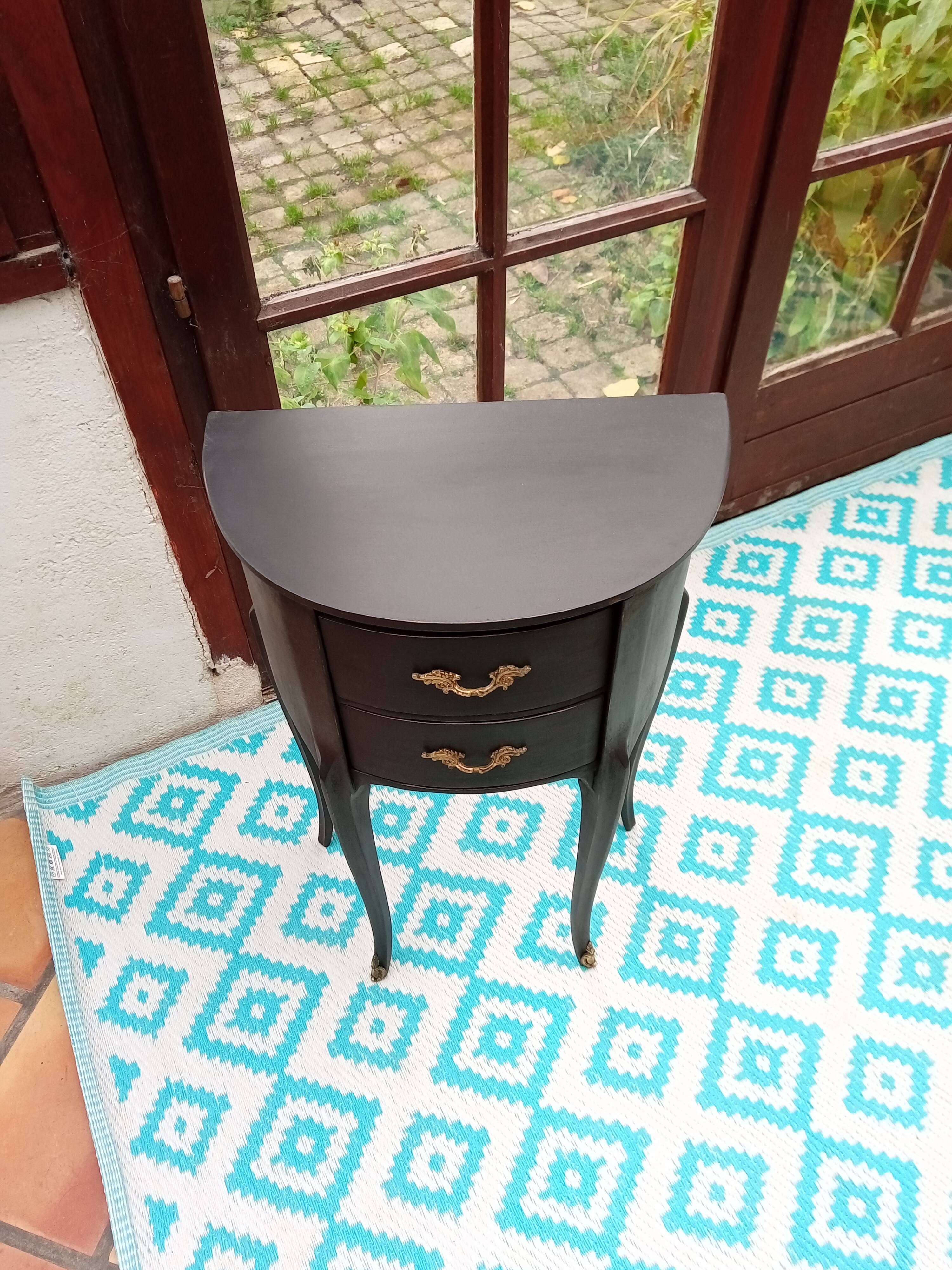 Black patina bedside table