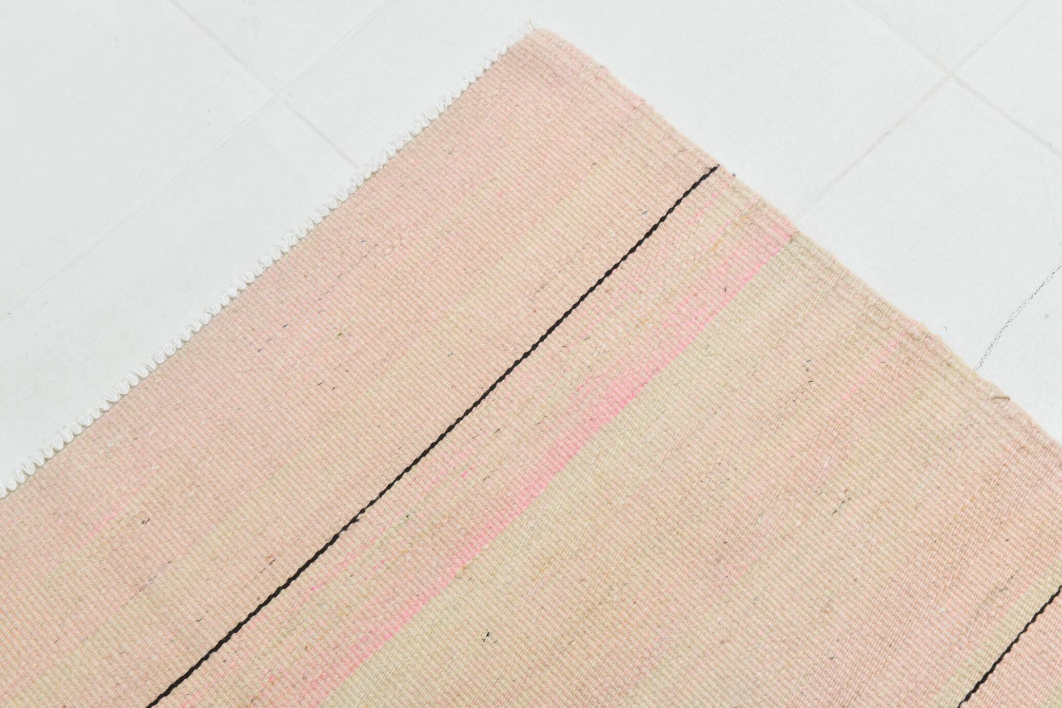 Tapis Kilim vintage noué à la main 7x11, 217x321 cm