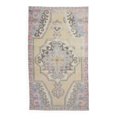 Tapis en laine turc Oushak vintage fait main