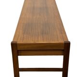 Vintage low sideboard with drawers 70's walnut veneer design